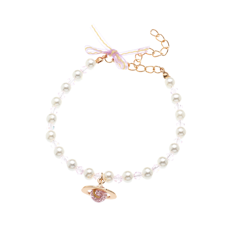 Nihaojewelry Wholesale Jewelry Simple Natural Pearl Pink Saturn Diamond Bracelet display picture 6