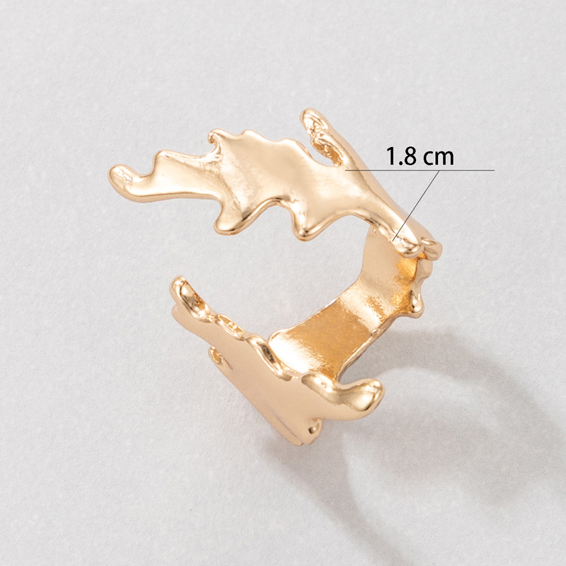Nihaojewelry Wholesale Jewelry New Simple Golden Geometric Open Joint Ring display picture 3