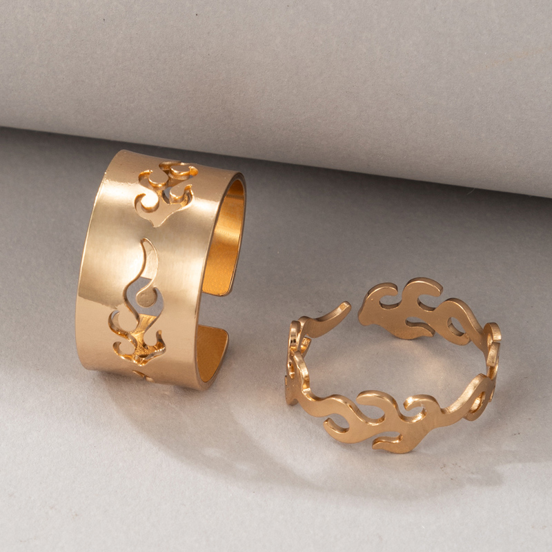 Großhandel Mode Geometrische Hohlnähte Paar Ring Nihaojewelry display picture 2