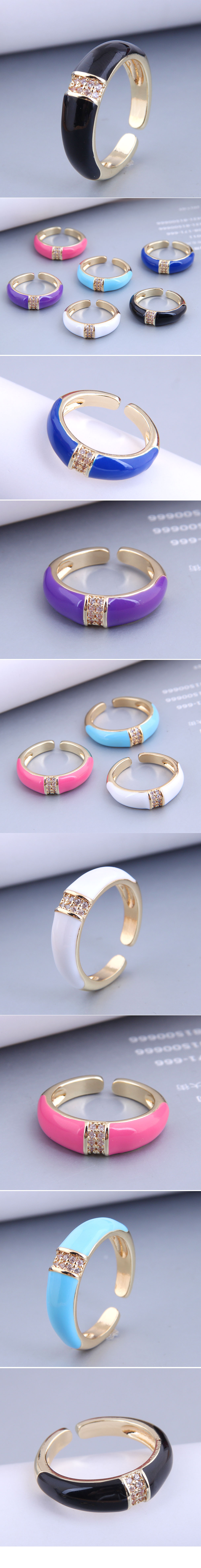 Nihaojewelry Wholesale Jewelry Fashion Real Gold Plated Inlaid Zircon Open Ring display picture 1