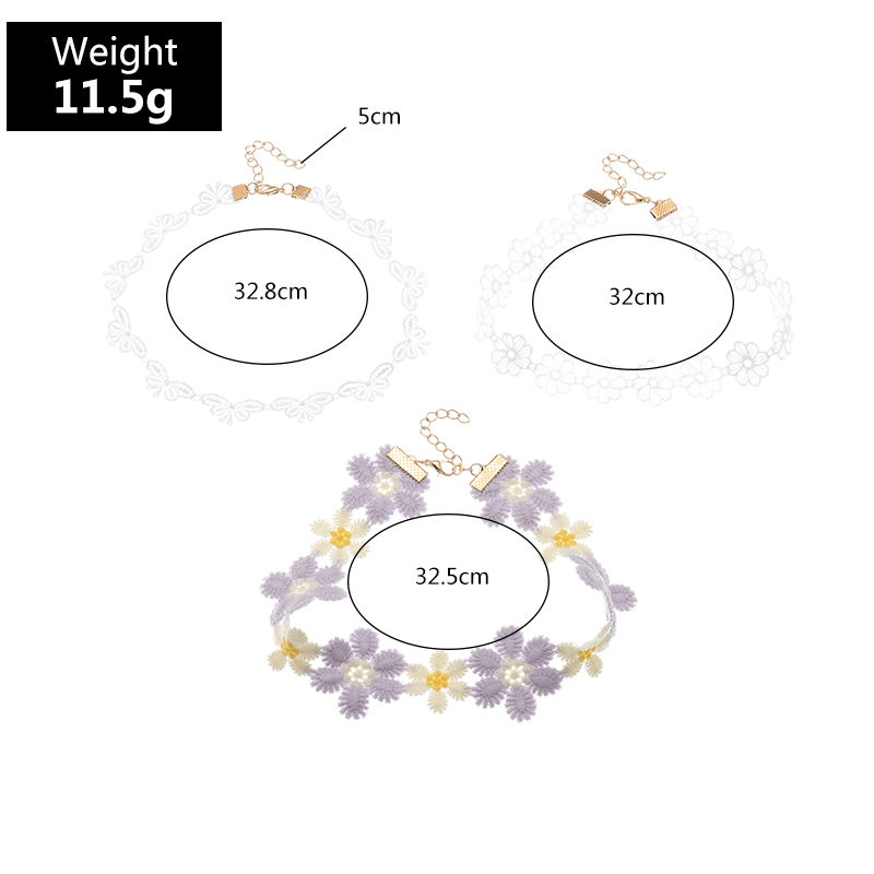 Nihaojewelry Wholesale Jewelry Fashion Purple And White Cloth Flower Children's Necklace display picture 5