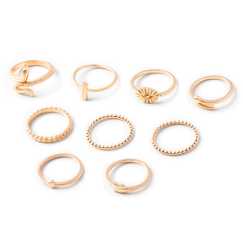 Wholesale Jewelry Snake Shape Ring 9 Set Nihaojewelry display picture 4