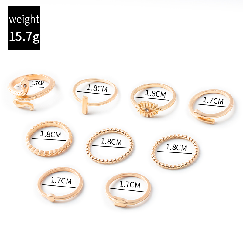 Wholesale Jewelry Snake Shape Ring 9 Set Nihaojewelry display picture 5