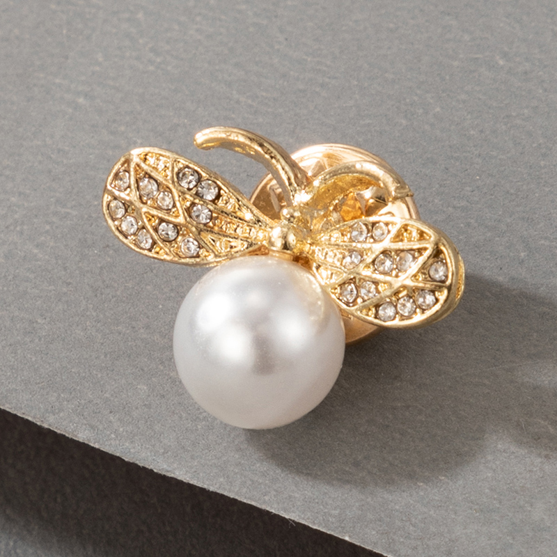 Nihaojewelry Bijoux En Gros Coréen Doré Grande Broche Abeille Perle display picture 2