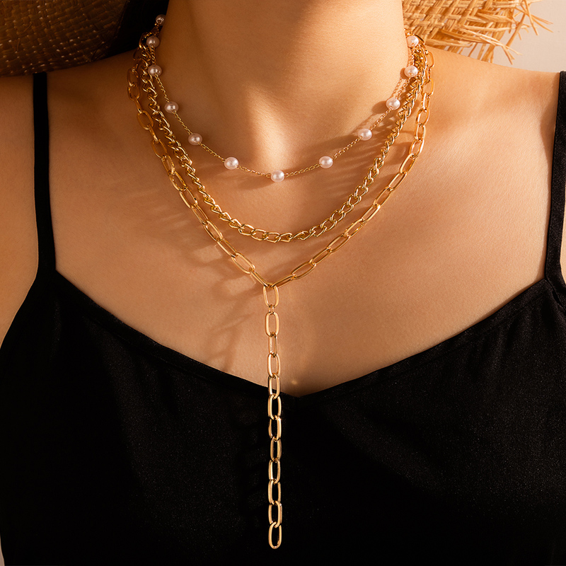 Nihaojewelry Großhandel Schmuck Mode Neue Langkettige Anhänger Perlen Mehrschichtige Halskette display picture 1