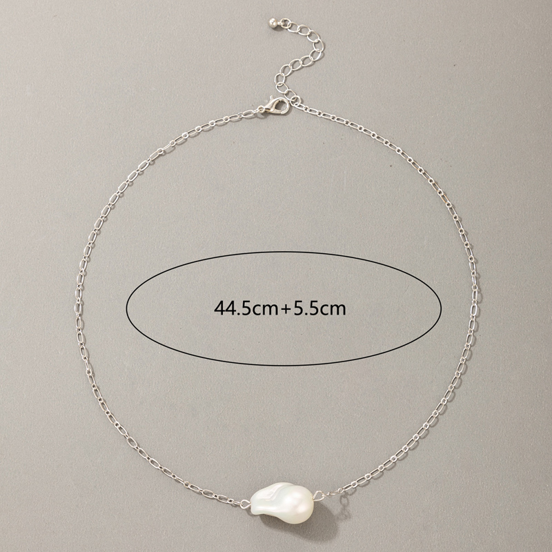 Nihaojewelry Wholesale Jewelry Simple Oval Pearl Pendant Thin Necklace display picture 3