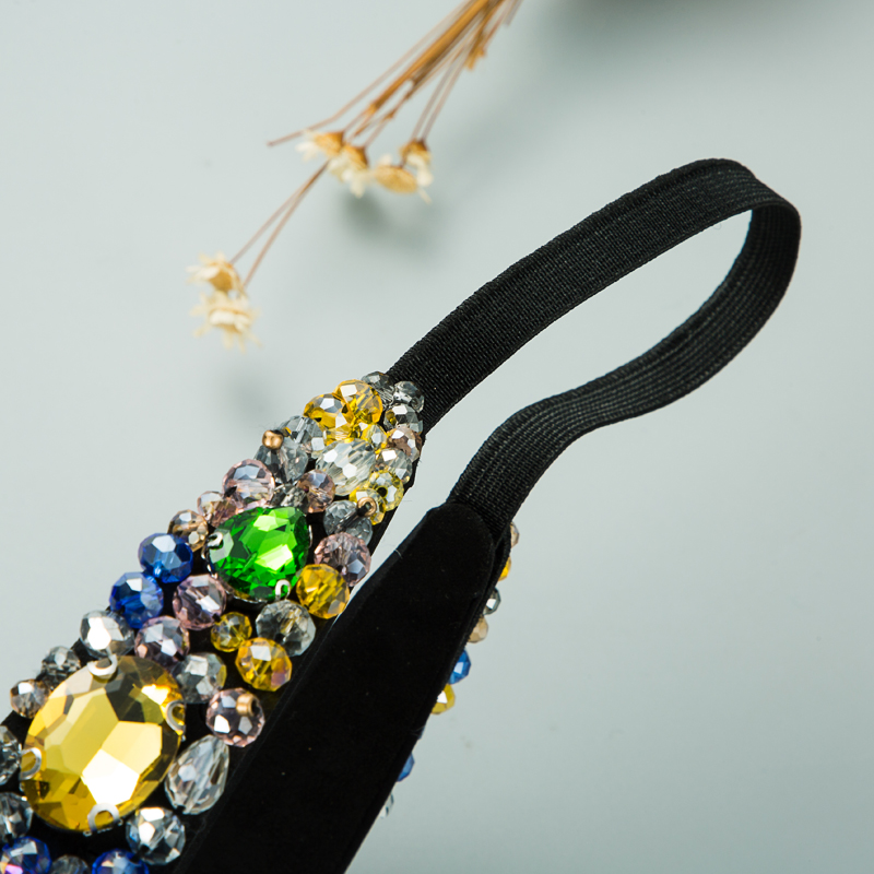 Nihaojewelry Wholesale Jewelry Baroque Retro Anti-skid Crystal Wide Headband display picture 6