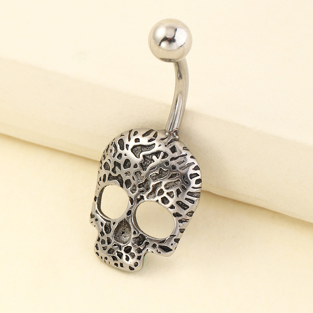 Wholesale Punk Skull Head Belly Button Ring Nihaojewelry display picture 1
