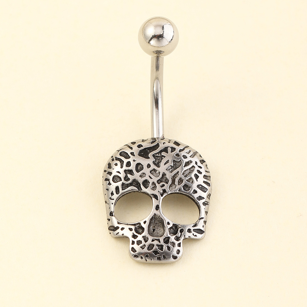 Wholesale Punk Skull Head Belly Button Ring Nihaojewelry display picture 2