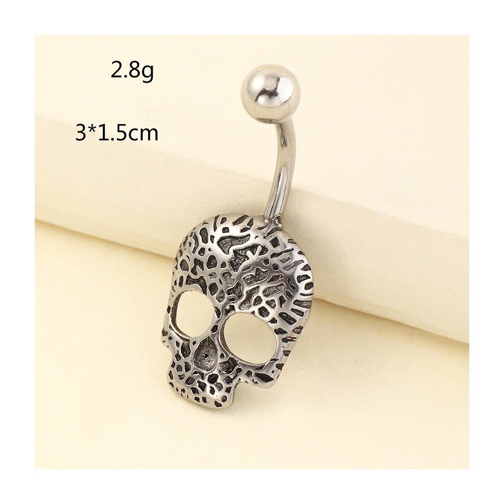 Wholesale Punk Skull Head Belly Button Ring Nihaojewelry display picture 4