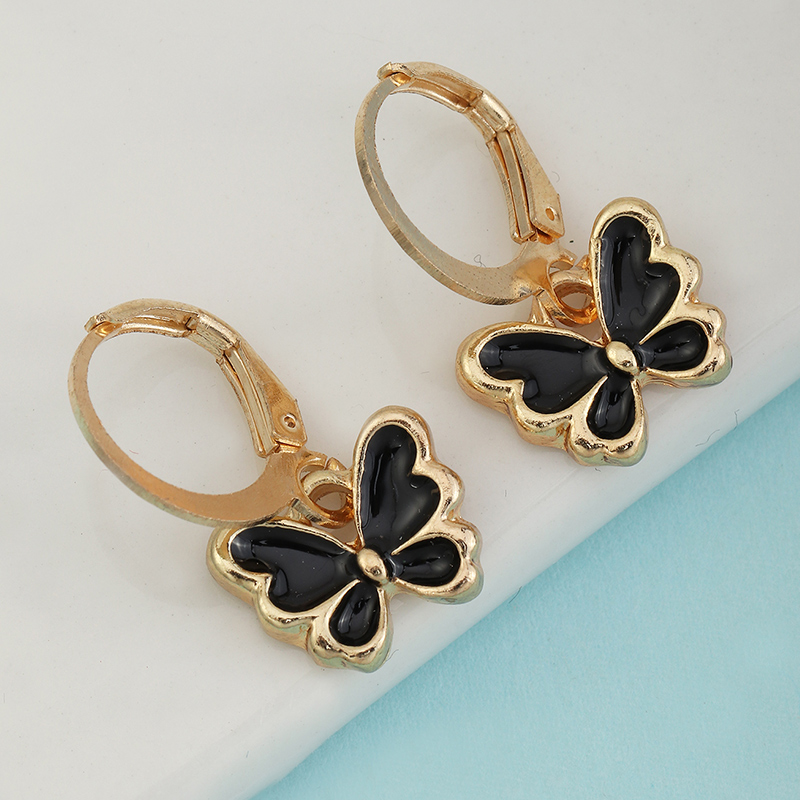 Nihaojewelry Wholesale Jewelry Fashion Black And White Butterfly Earring Set display picture 3