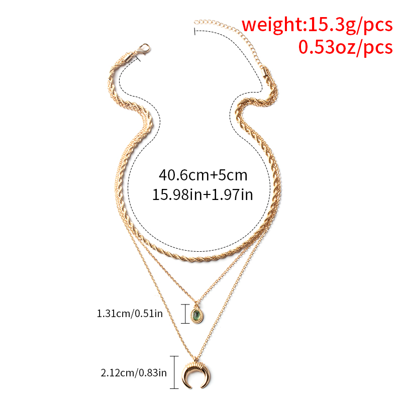Wholesale Jewelry Fashion Moon Geometric Pendent Multi-layer Necklace Nihaojewelry display picture 6