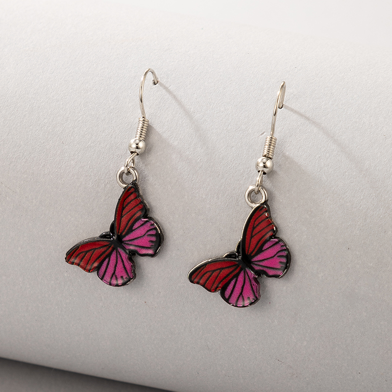 Al Por Mayor Pendientes Colgantes De Mariposa Roja De Moda Nihaojewelry display picture 1