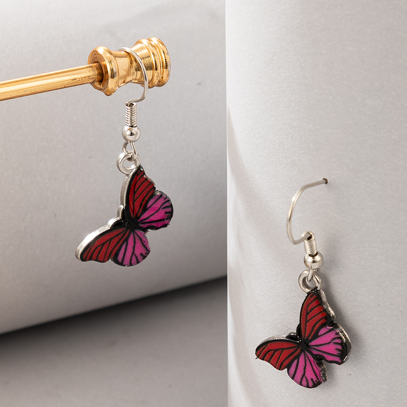 Al Por Mayor Pendientes Colgantes De Mariposa Roja De Moda Nihaojewelry display picture 3