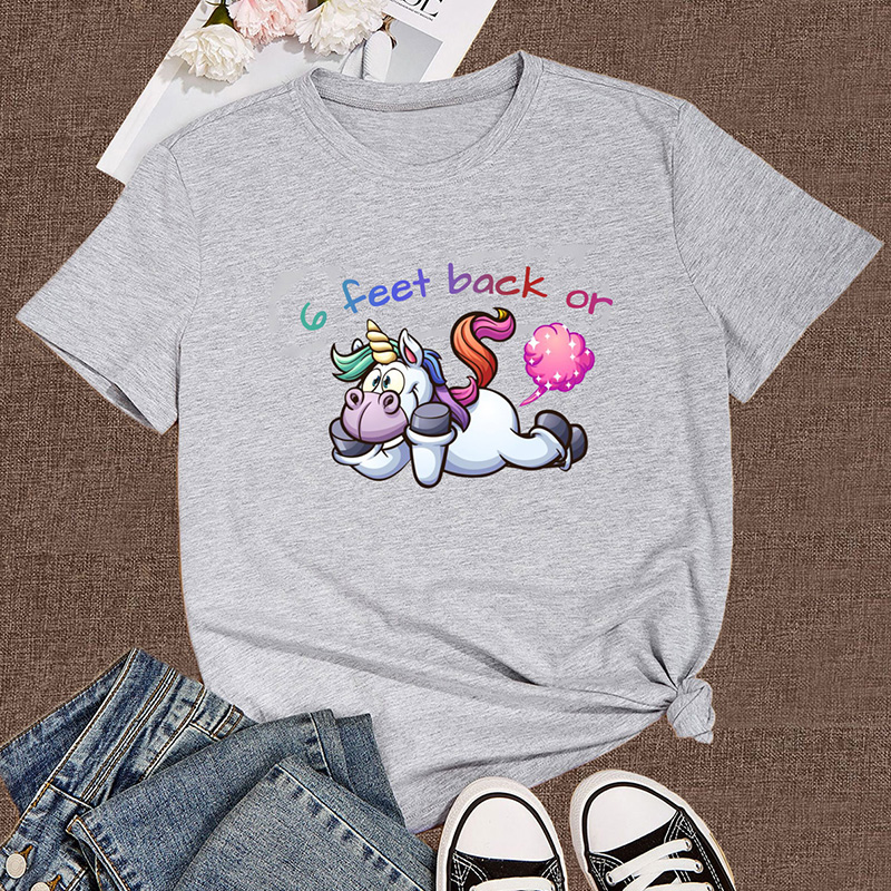 Nihaojewelry Casual T-shirt À Manches Courtes Imprimé Licorne Bijoux En Gros display picture 4