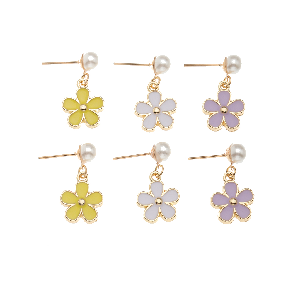 Wholesale Jewelry Fashion Driping Oil Flower Alloy Earrings Nihaojewelry display picture 6