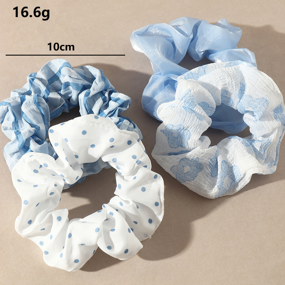 Wholesale Polka Dots Stripe Plaid Hair Scrunchies Nihaojewelry display picture 5