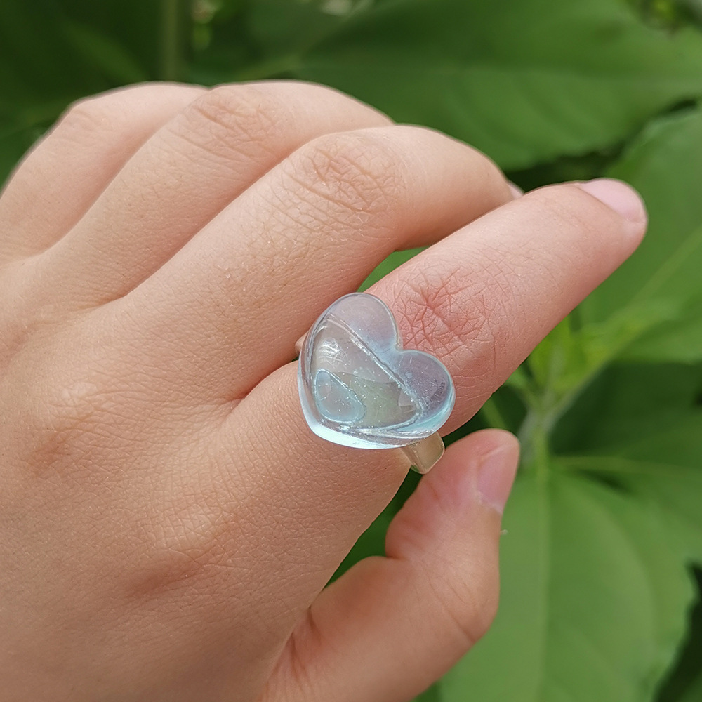 Sweet Heart Shape Synthetic Resin Wholesale Rings display picture 3