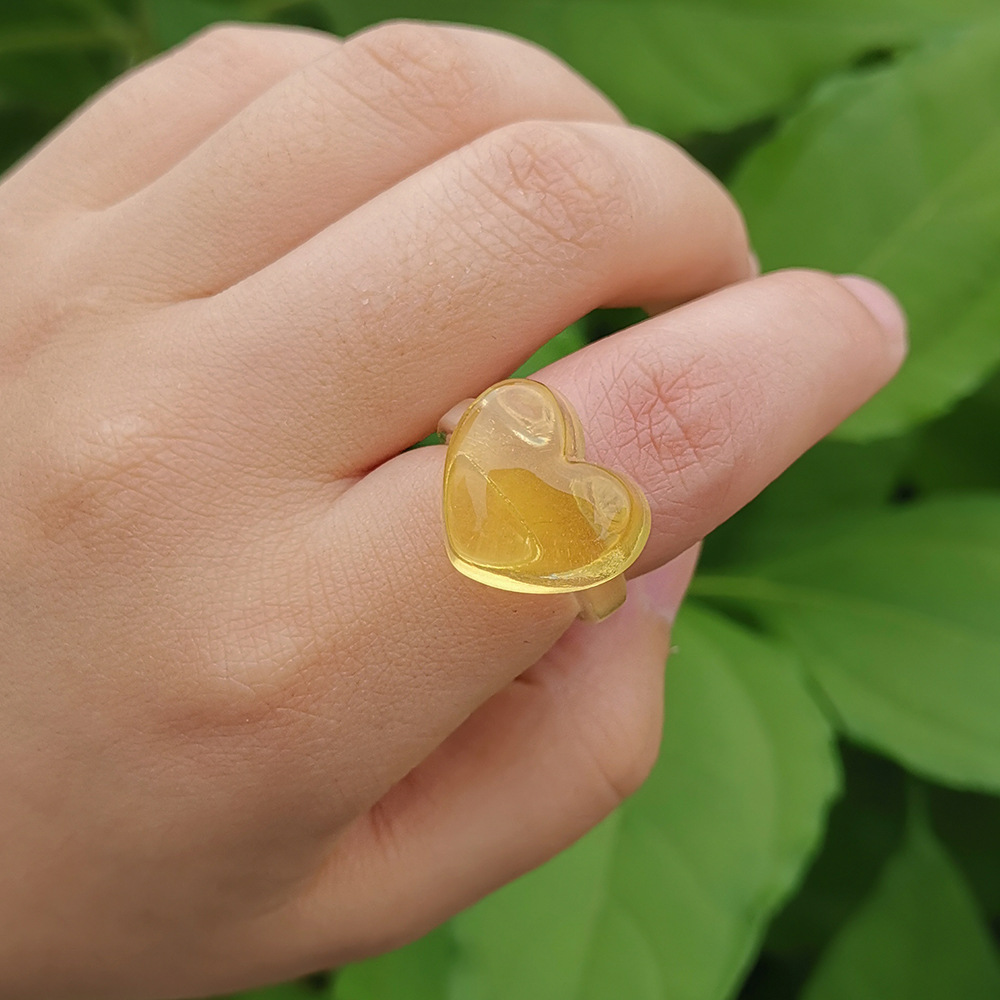 Sweet Heart Shape Synthetic Resin Wholesale Rings display picture 5