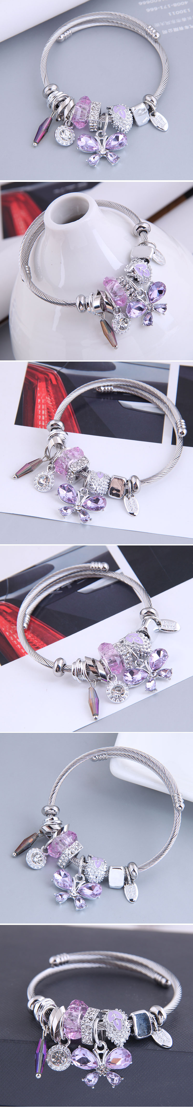 Wholesale Fashion Metal Butterfly Pendant Alloy Bracelet Nihaojewelry display picture 1