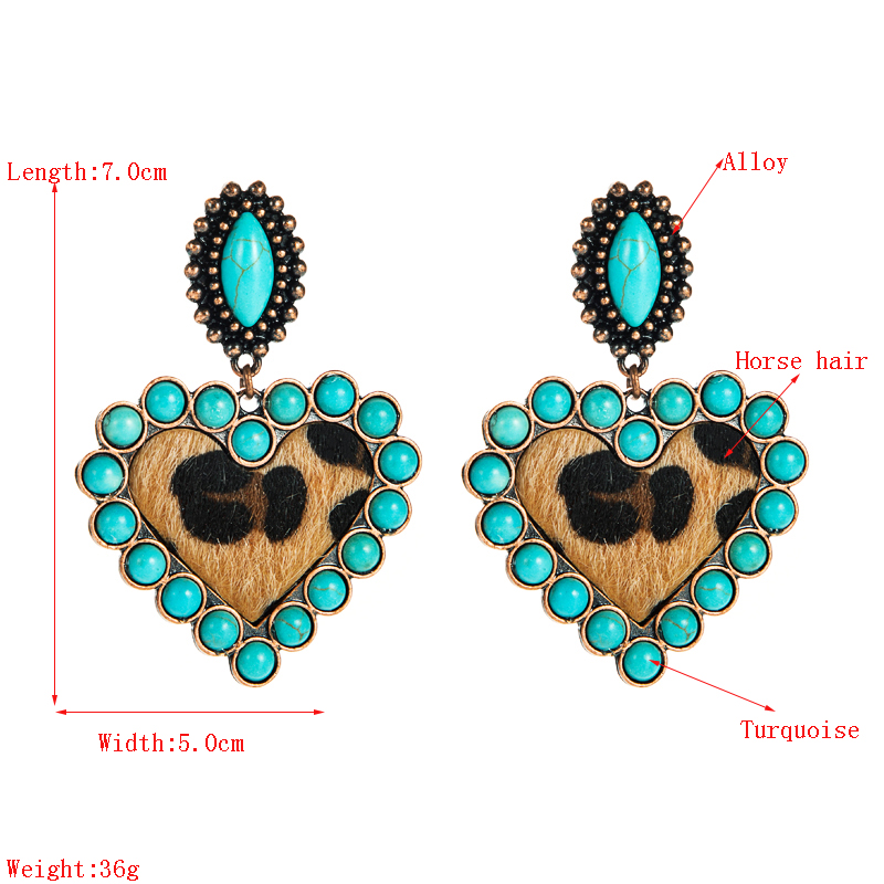 Wholesale Jewelry Bohemia Heart-shaped Earrings Leather Earrings Nihaojewelry display picture 1