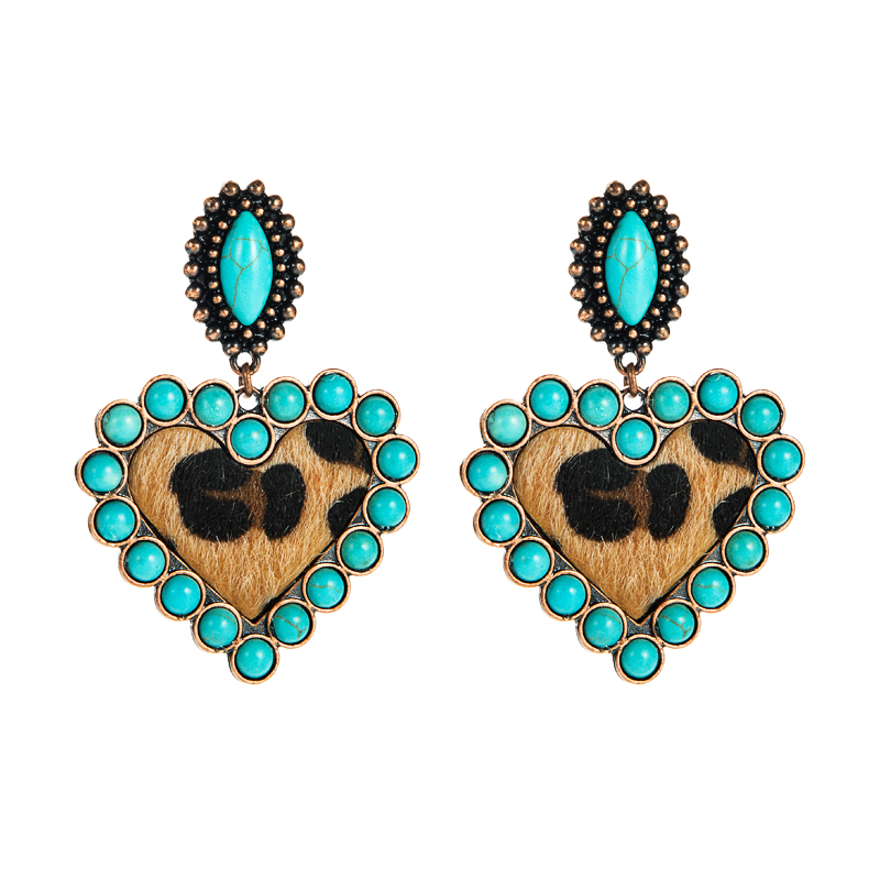 Wholesale Jewelry Bohemia Heart-shaped Earrings Leather Earrings Nihaojewelry display picture 7