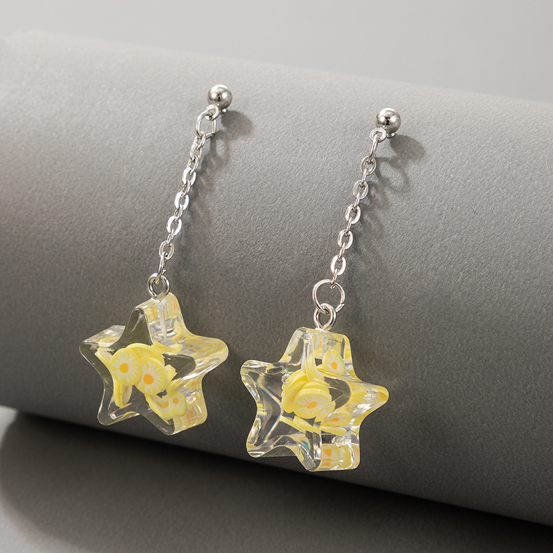 Wholesale Jewelry Three-dimensional Five-pointed Star Earrings Nihaojewelry display picture 2
