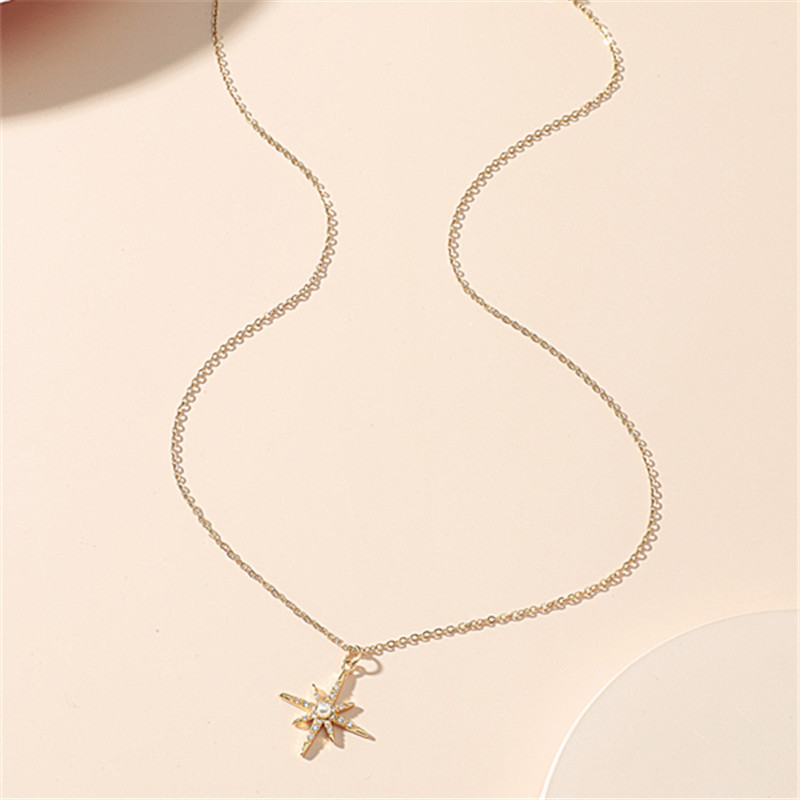 Wholesale Jewelry Simple Six-pointed Star Titanium Steel Necklace Nihaojewelry display picture 1