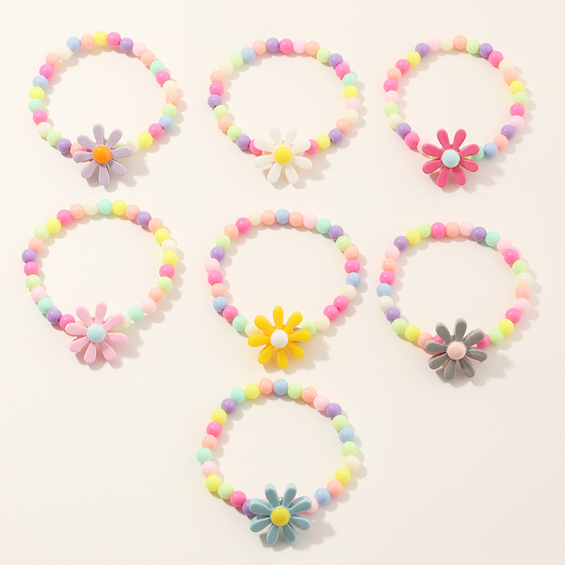 Wholesale Jewelry Sun Flower Colorful Round Bead Bracelet Nihaojewelry display picture 2