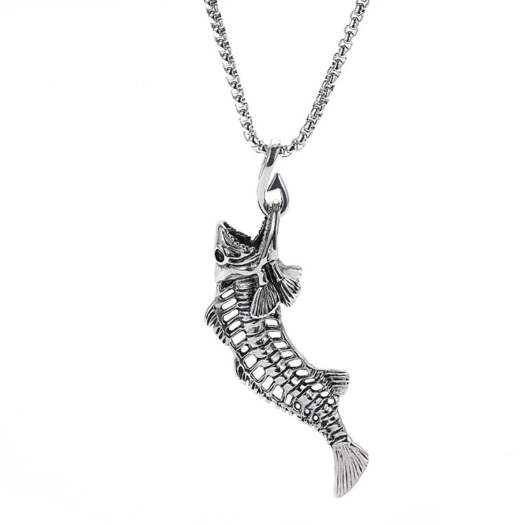 Wholesale Jewelry Fish Pendant Titanium Steel Necklace Nihaojewelry display picture 1