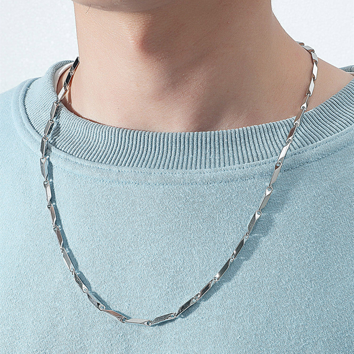 Großhandel Schmuck Einfache Geometrische Spleißen Titanstahl Halskette Nihaojewelry display picture 1