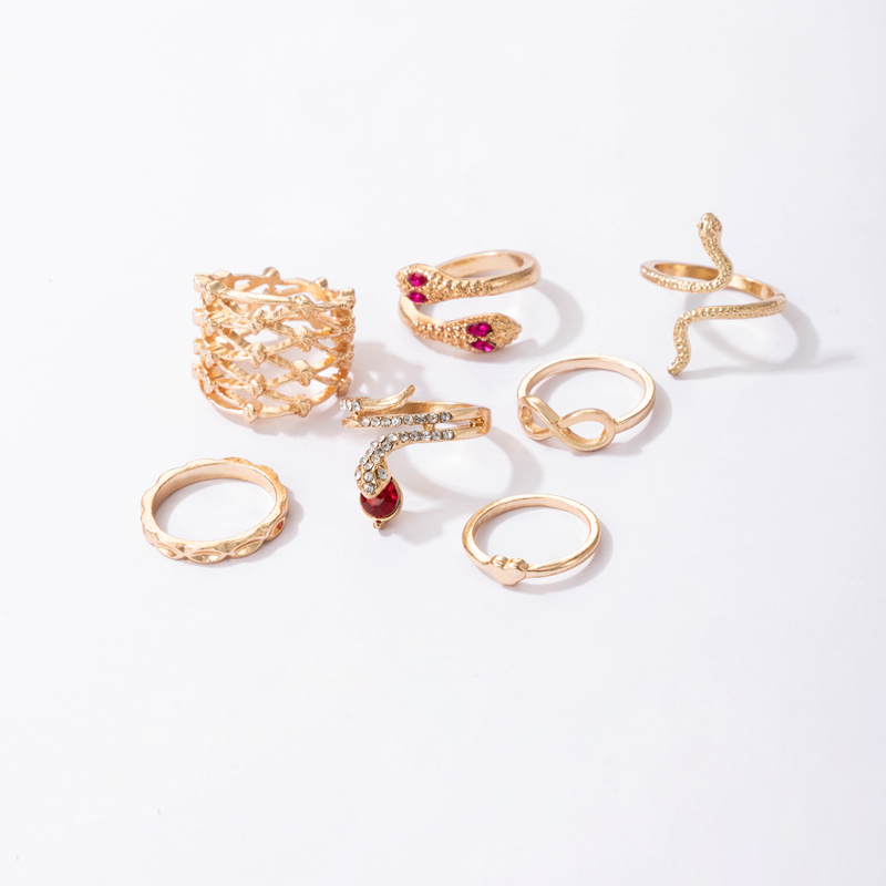 Wholesale Retro Geometric Snake Ring Set Nihaojewelry display picture 6