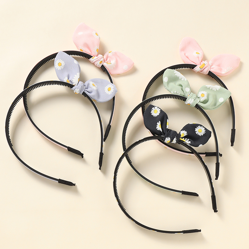 Nihaojewelry Korean Style Cute Rabbit Ears Fabric Children's Headband 5-piece Set Wholesale Jewelry display picture 2
