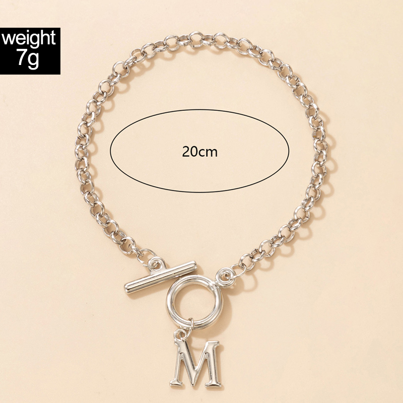 Nihaojewelry Simple Style M Letter Ot Buckle Single Layer Bracelet Wholesale Jewelry display picture 4