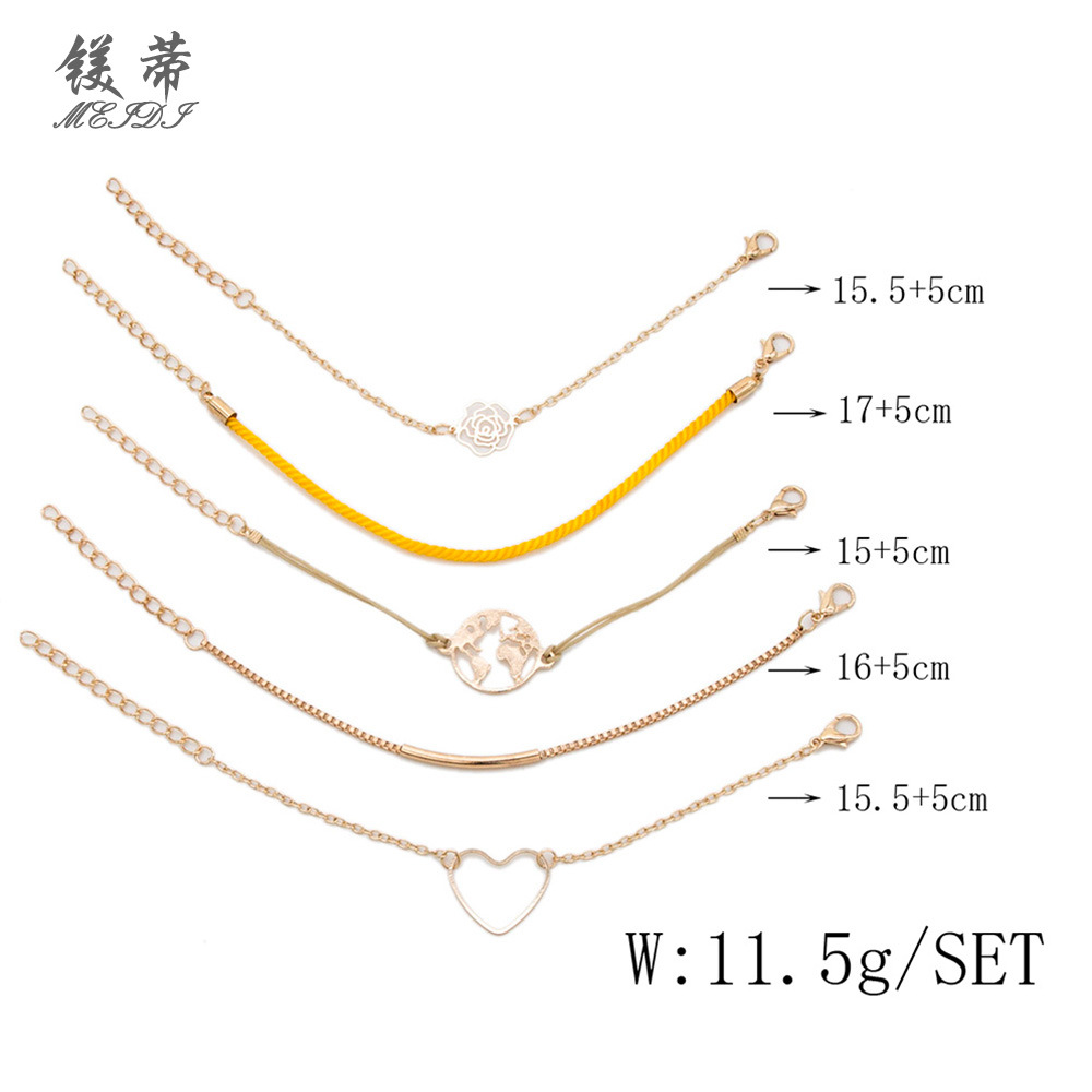 Nihaojewelry Fashion Hollow Heart Tassel Bracelet Set Wholesale Jewelry display picture 2