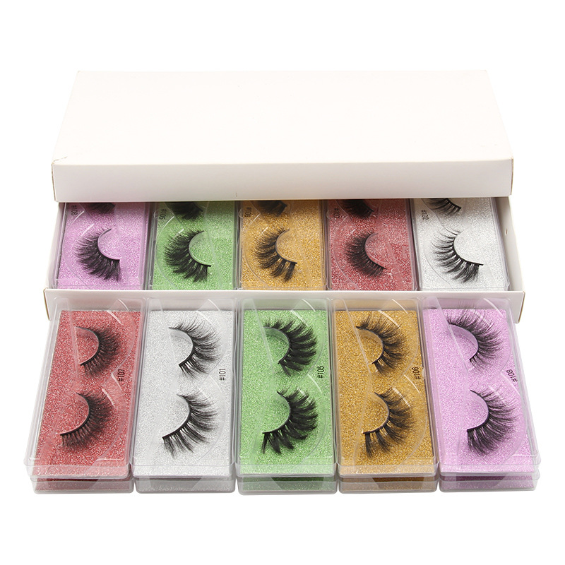 Nihaojewelry Color Base Card Mixed Natural False Eyelashes 10/20 Pair Set Wholesale display picture 6