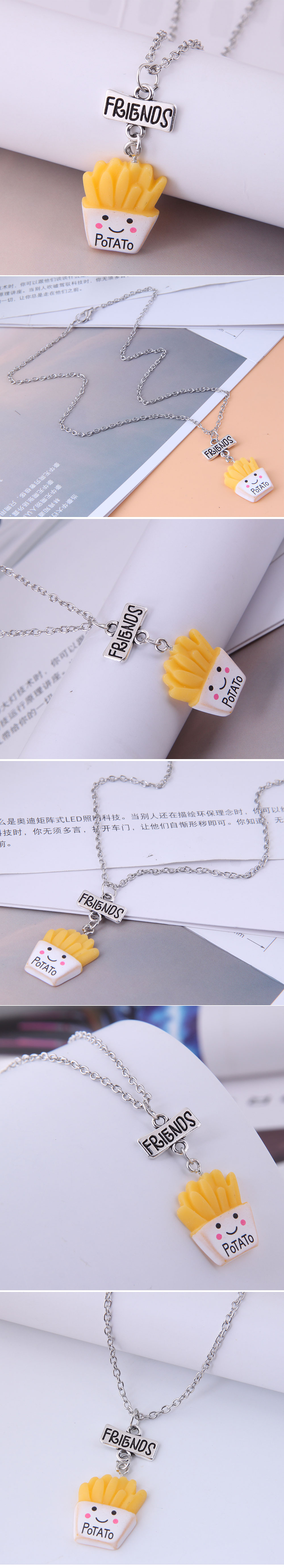 Nihaojewelry Jewelry Wholesale Korean Fashion French Fries Pendent Necklace display picture 1