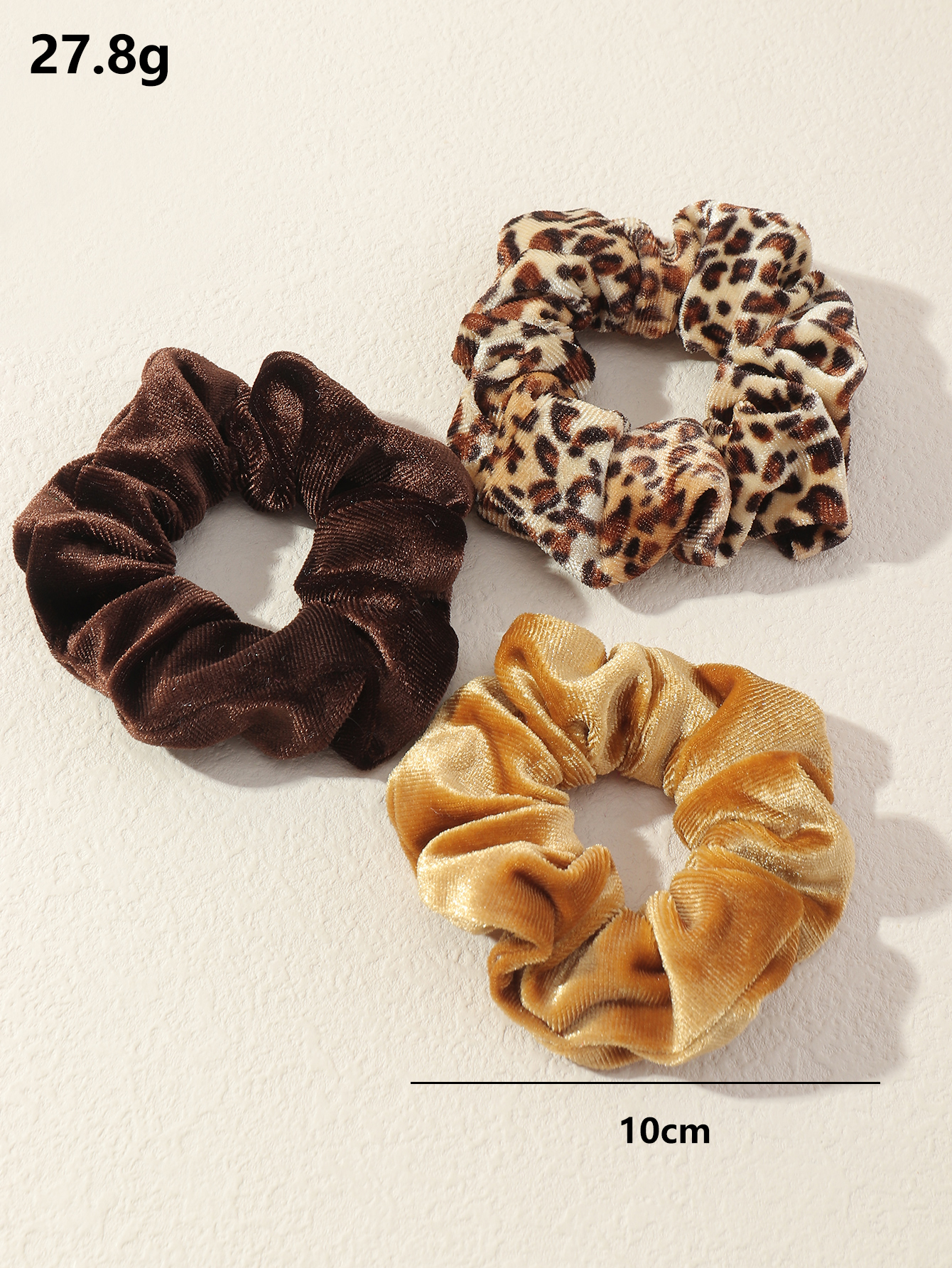 Leopard Print Solid Color Velvet Hair Scrunchies Wholesale Nihaojewelry display picture 5