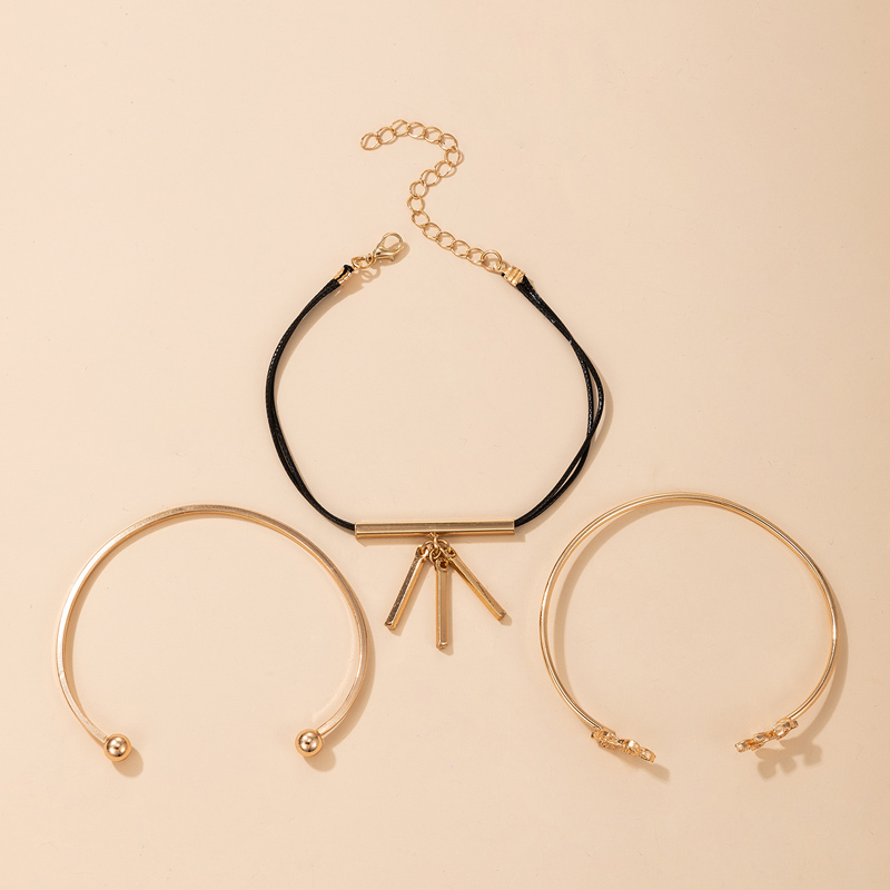 Wholesale Jewelry Bohemian Style Geometric Leaves Shape Bracelet 3-piece Set Nihaojewelry display picture 2