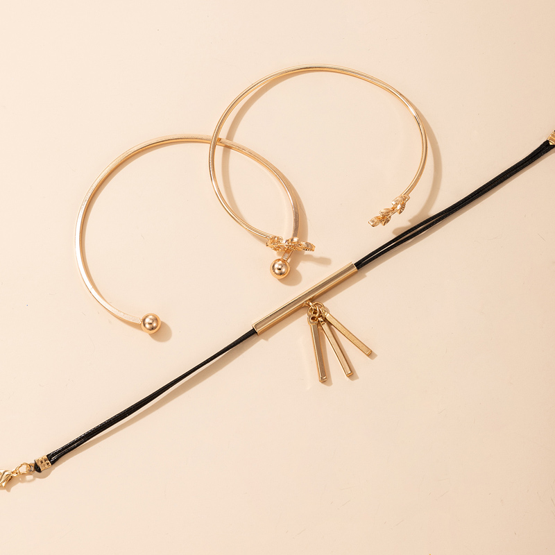 Wholesale Jewelry Bohemian Style Geometric Leaves Shape Bracelet 3-piece Set Nihaojewelry display picture 3