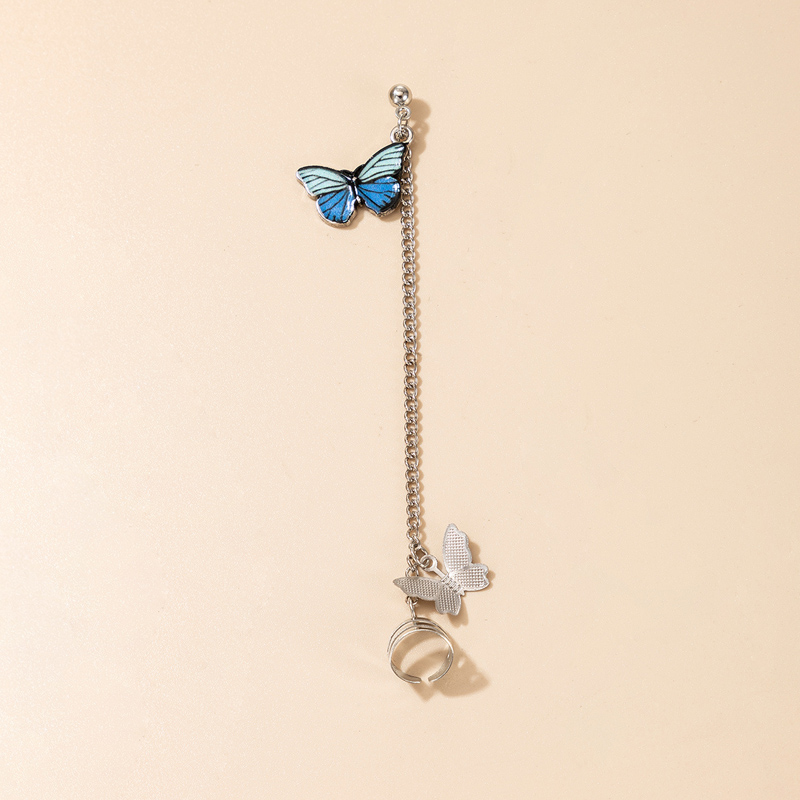 Großhandel Schmuck Schmetterling Anhänger Lange Quaste Ohrringe Nihaojewelry display picture 3
