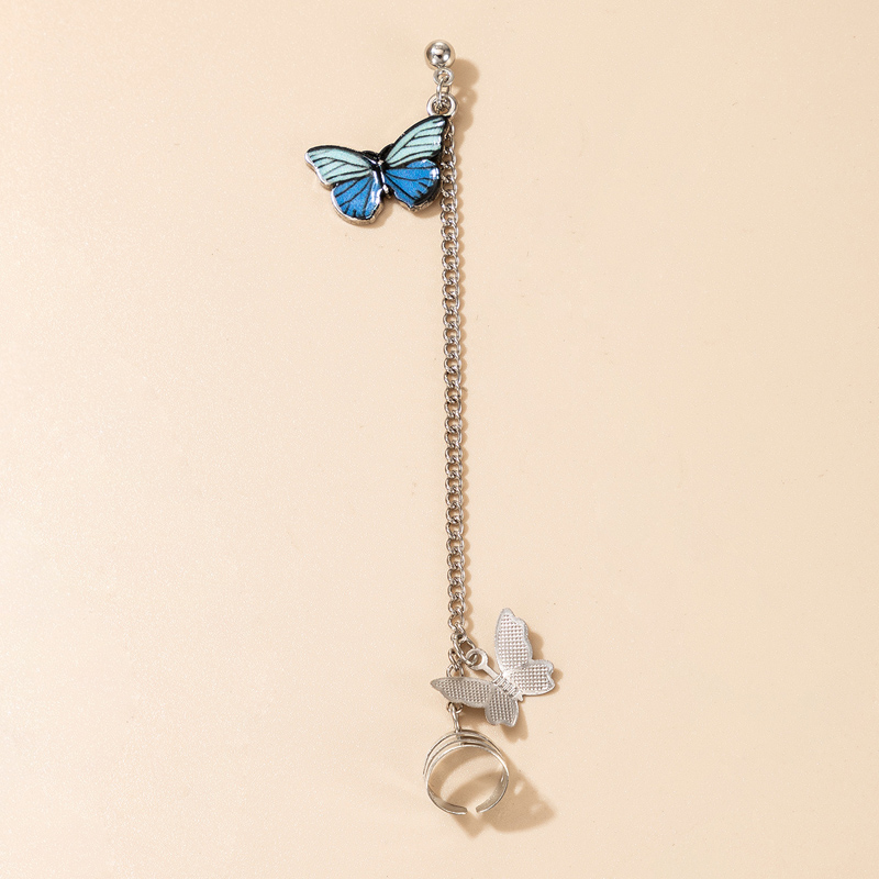 Vente En Gros Bijoux Pendentif Papillon Longues Boucles D&#39;oreilles Gland Nihaojewelry display picture 4