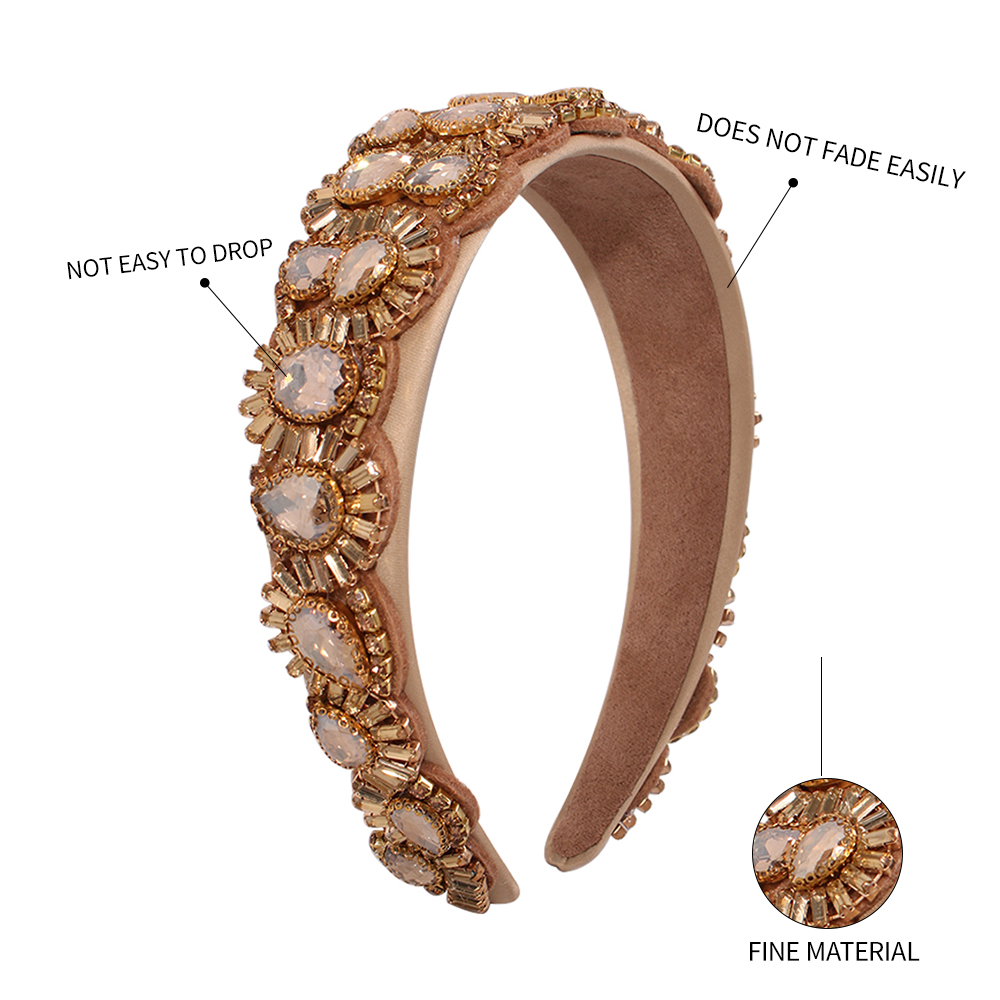 Großhandel Schmuck Mode Diamantbesetztes Stirnband Mit Breiter Krempe Nihaojewelry display picture 1