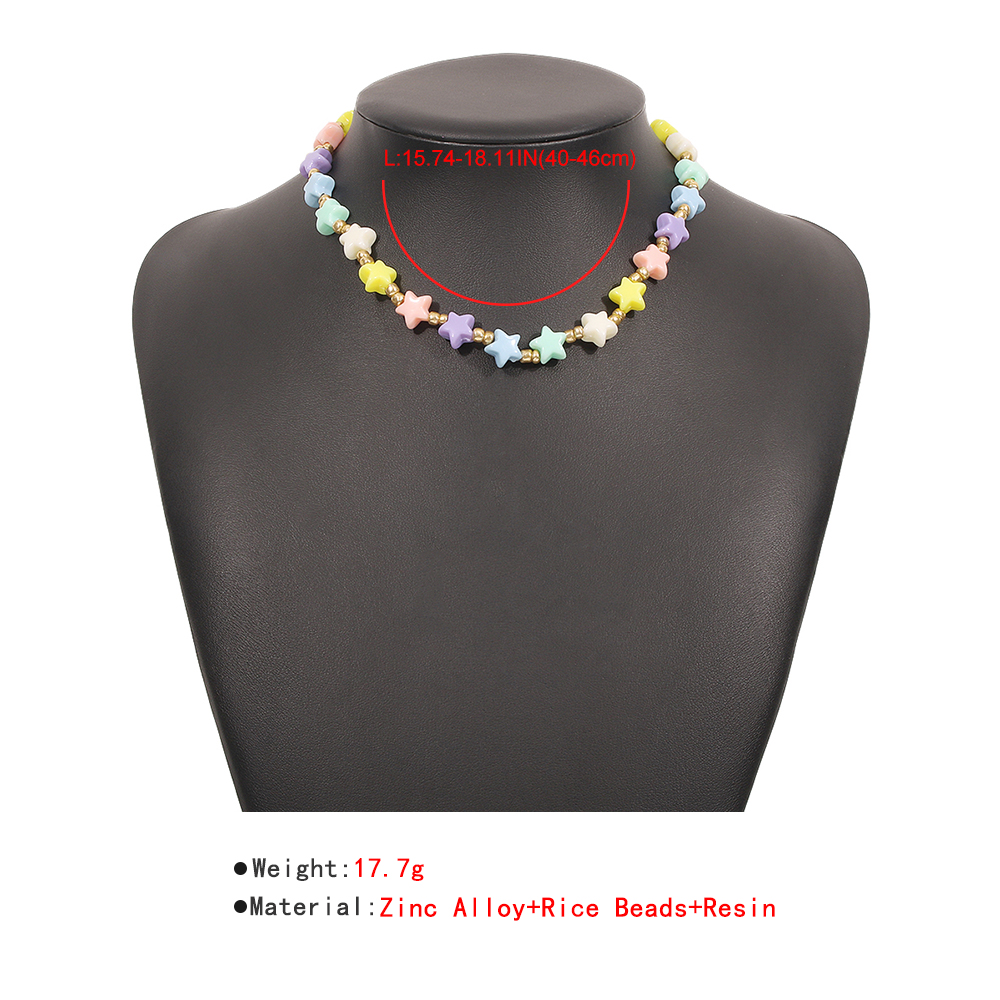 Nihaojewelry Bijoux En Gros Perles De Couleur Créatives Étoiles Splcing Chaîne Collier display picture 3