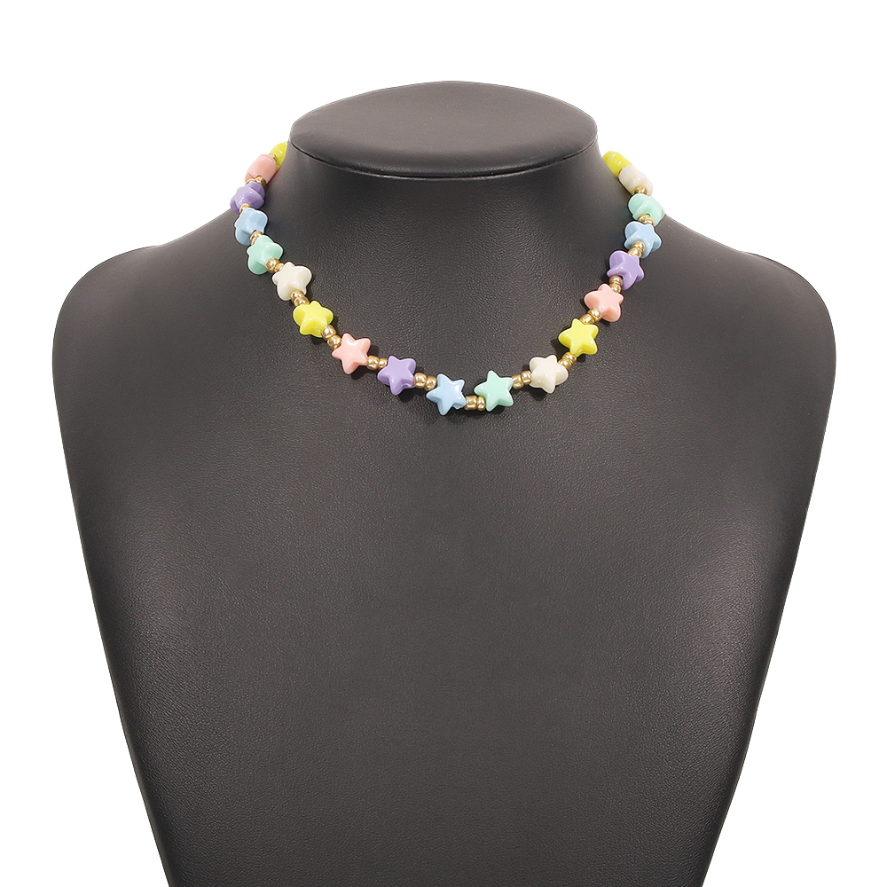 Nihaojewelry Bijoux En Gros Perles De Couleur Créatives Étoiles Splcing Chaîne Collier display picture 7