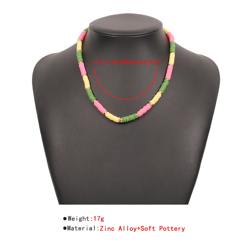 Nihaojewelry Simple Contrast Color Soft Ceramic Geometric Necklace Wholesale Jewelry display picture 3