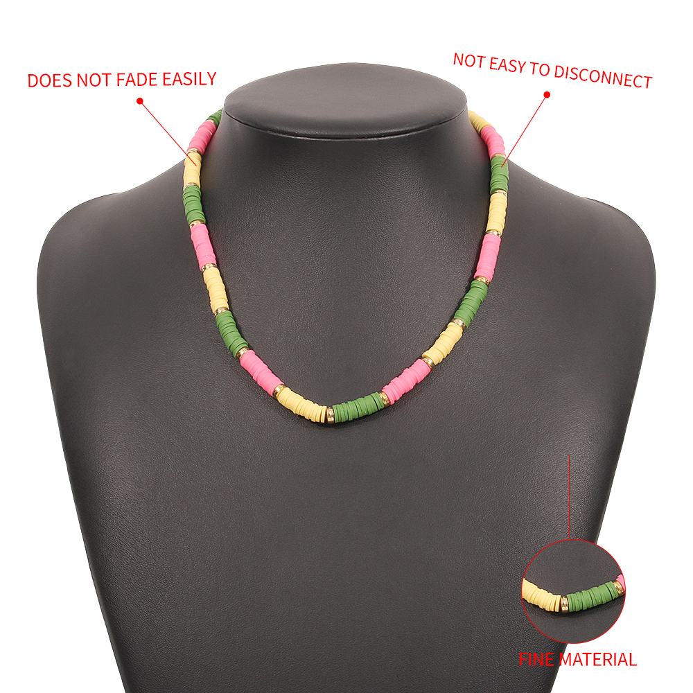 Nihaojewelry Simple Contrast Color Soft Ceramic Geometric Necklace Wholesale Jewelry display picture 4