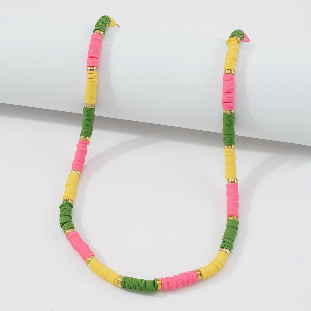 Nihaojewelry Simple Contrast Color Soft Ceramic Geometric Necklace Wholesale Jewelry display picture 6