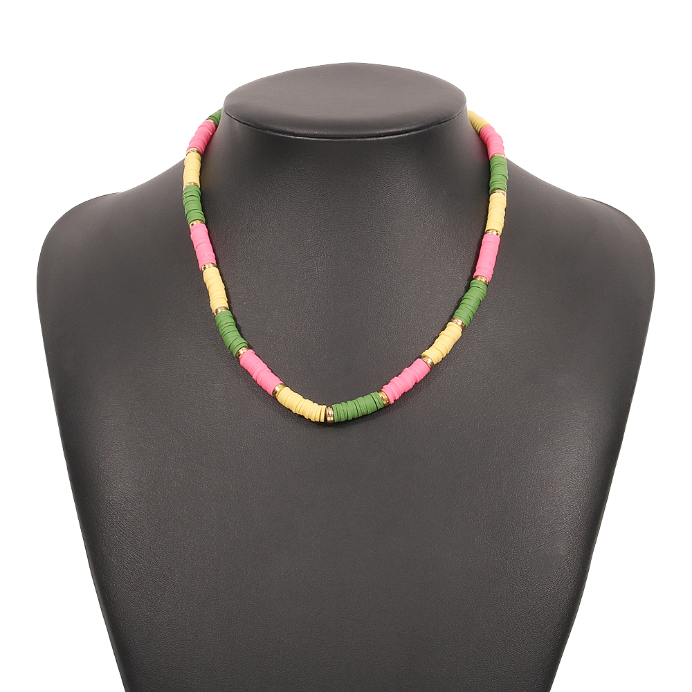 Nihaojewelry Simple Contrast Color Soft Ceramic Geometric Necklace Wholesale Jewelry display picture 7