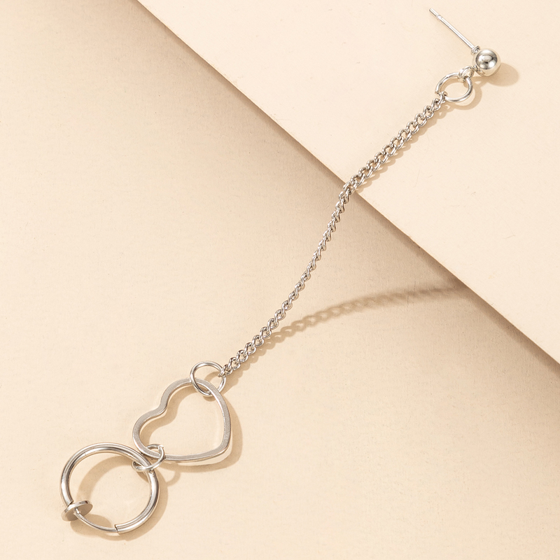 Nihaojewelry Bijoux En Gros Mode Coeur Creux Cercle Chaîne Gland Boucles D&#39;oreilles En Alliage display picture 2